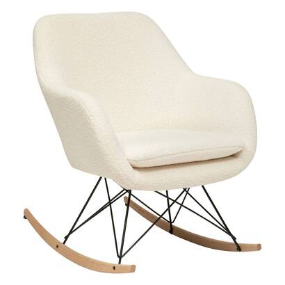 Rocking chair "olmeto" bouclette, white