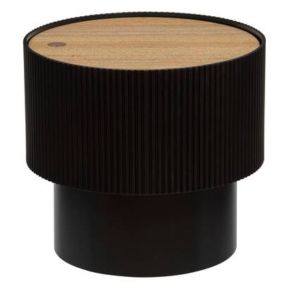 Coffee table "enola" ash veneer, black, d.38.5 cm