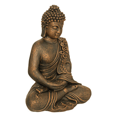 Statuette Bouddha Assis Effet Blanchi - 39 Cm Atmosphera