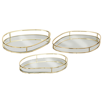 Set of 3 trays gold, l.23.5/27/30 cm
