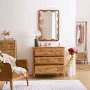 Entryway Furniture 1 Drawer "Tiria" Ash veneer, H.162 cm Natural wood