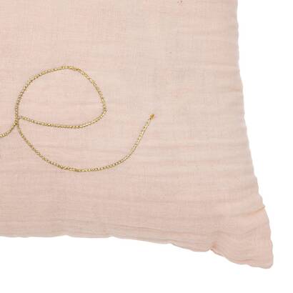 Rectangular cushion "lili" cotton gauze, light pink, 50x30 cm