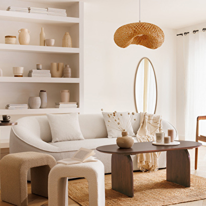 Pendant light "beddy" bamboo, d.50 cm