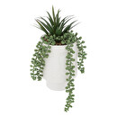Artificial Plant Pot in H.25 cm White