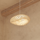 Pendant Light "Beddy" Bamboo, D.50 cm Brown
