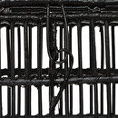 Set of 3 trunks Rattan, black Black