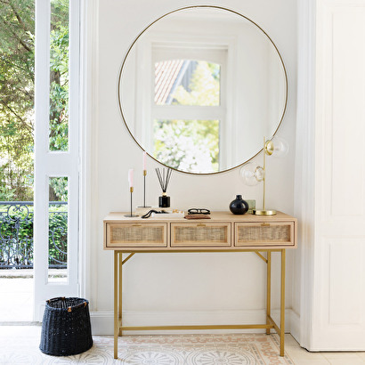 Mirror "alice" black, d.110 cm