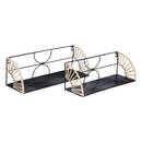 Set of 2 "Mileva" Shelves Black, L.37/42 cm Black