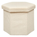 Folding Pouf "Jaiko" Bouclette, 40x38 cm Ivory white