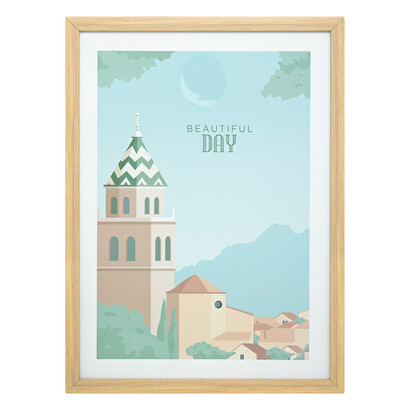 Framed poster day "fran&ccedil;ois" 30x40 cm