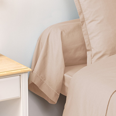 Bolster pillowcase beige linen, 85x185 cm