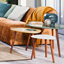 "Mileo" Nesting Tables Green, Ochre Yellow, White, L.34/46/60 cm Model 5