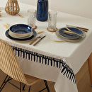 Embroidered Tablecloth "Lizandro", Cotton and Linen White, 150x300 cm White
