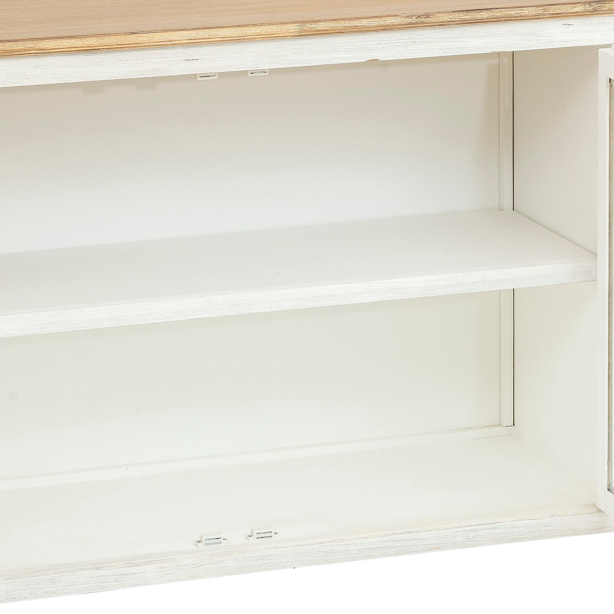 3-door glass sideboard "Olbia" Acacia, 180x80 cm White