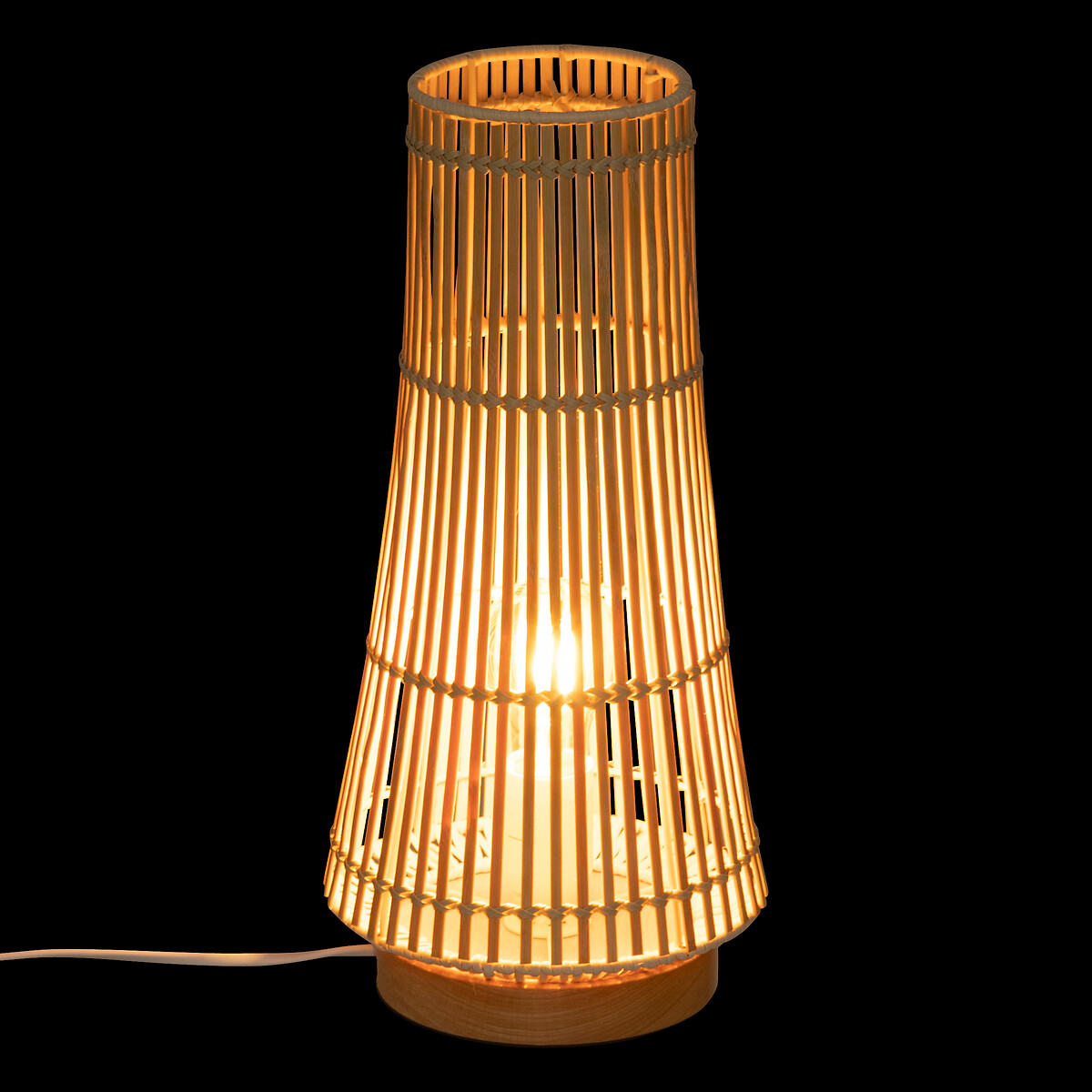 Lamp "Mahe" Bamboo, H.38 cm Beige