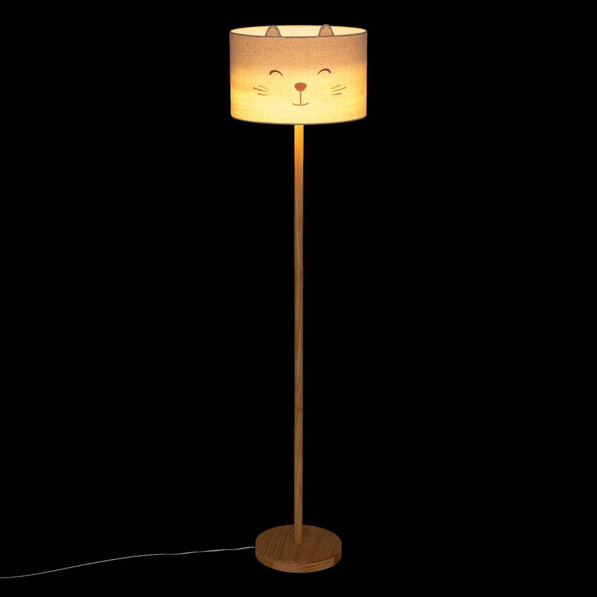 Children's Floor Lamp Cat "Felix" White, H.152 cm White