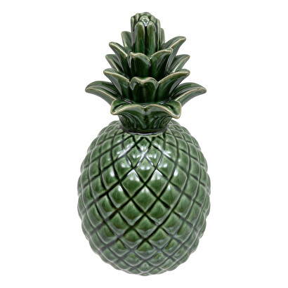 Pineapple decor ceramic, green, h.20 cm