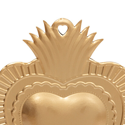 Heart decoration "the floral" gold, h.35 cm