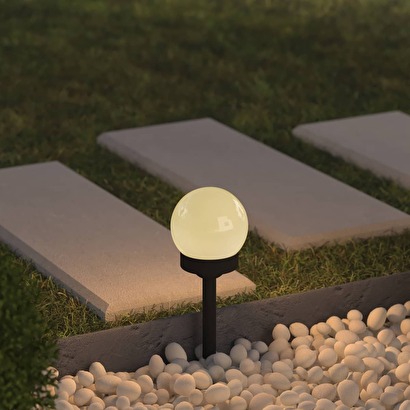 Set of 4 "tea" solar lights black and white, h.34 cm