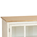3-door glass sideboard "Olbia" Acacia, 180x80 cm White