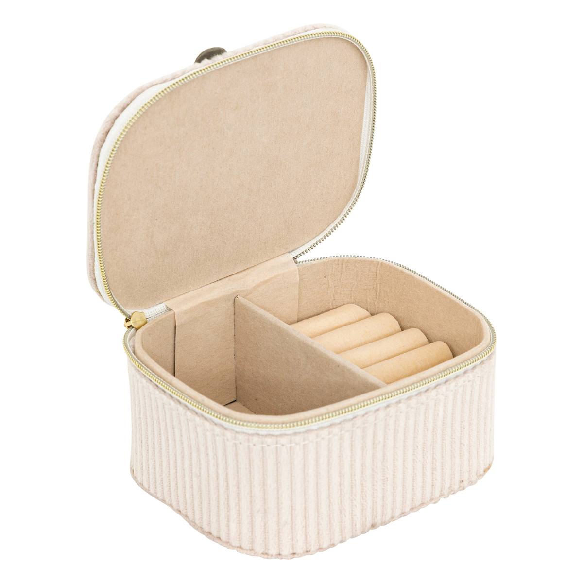 Jewelry Box "Enya" Velvet, Beige, L.11 cm Beige