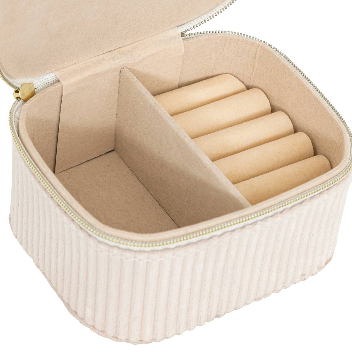 Jewelry Box "Enya" Velvet, Beige, L.11 cm Beige