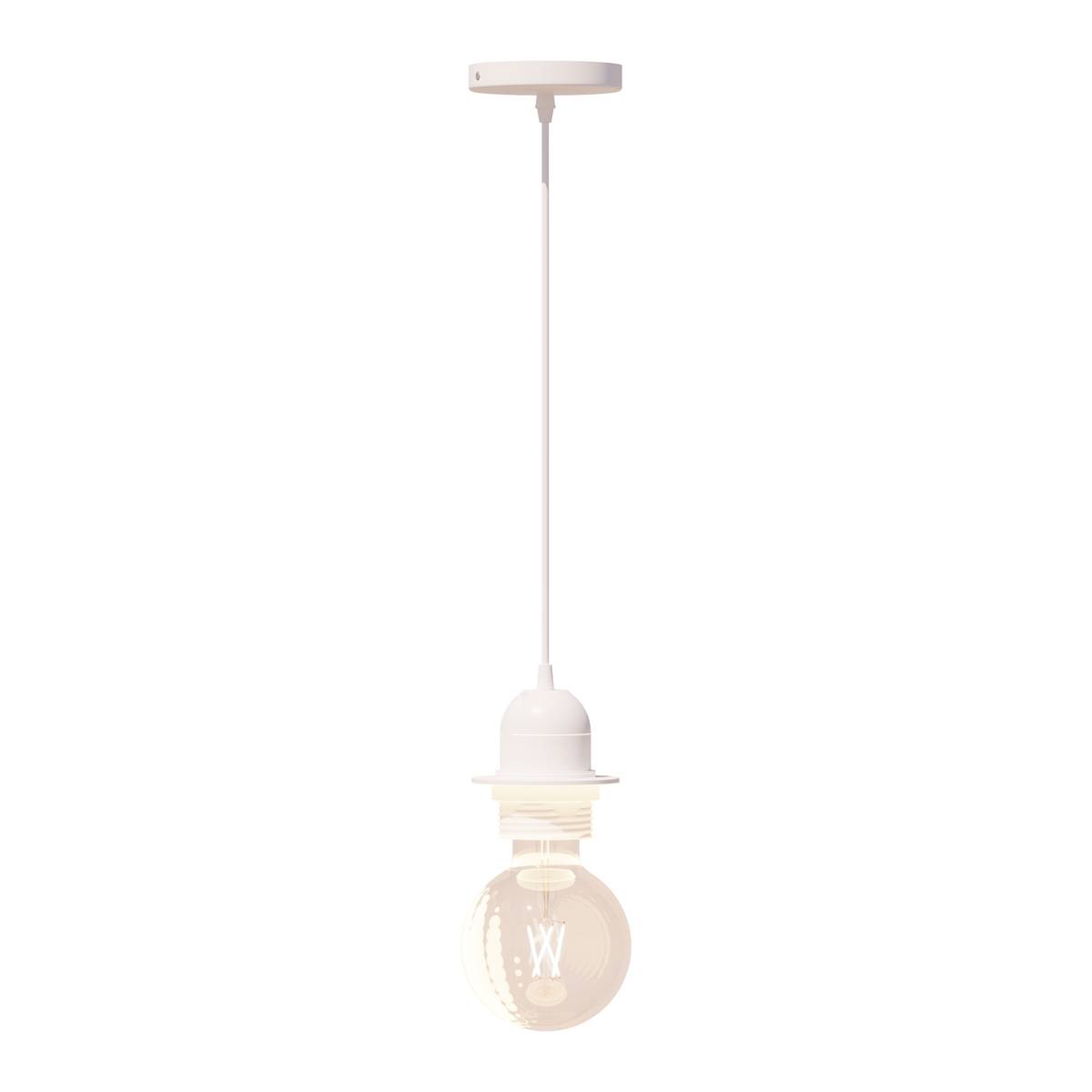 Electrical cable for pendant light White metal, L.80 cm White