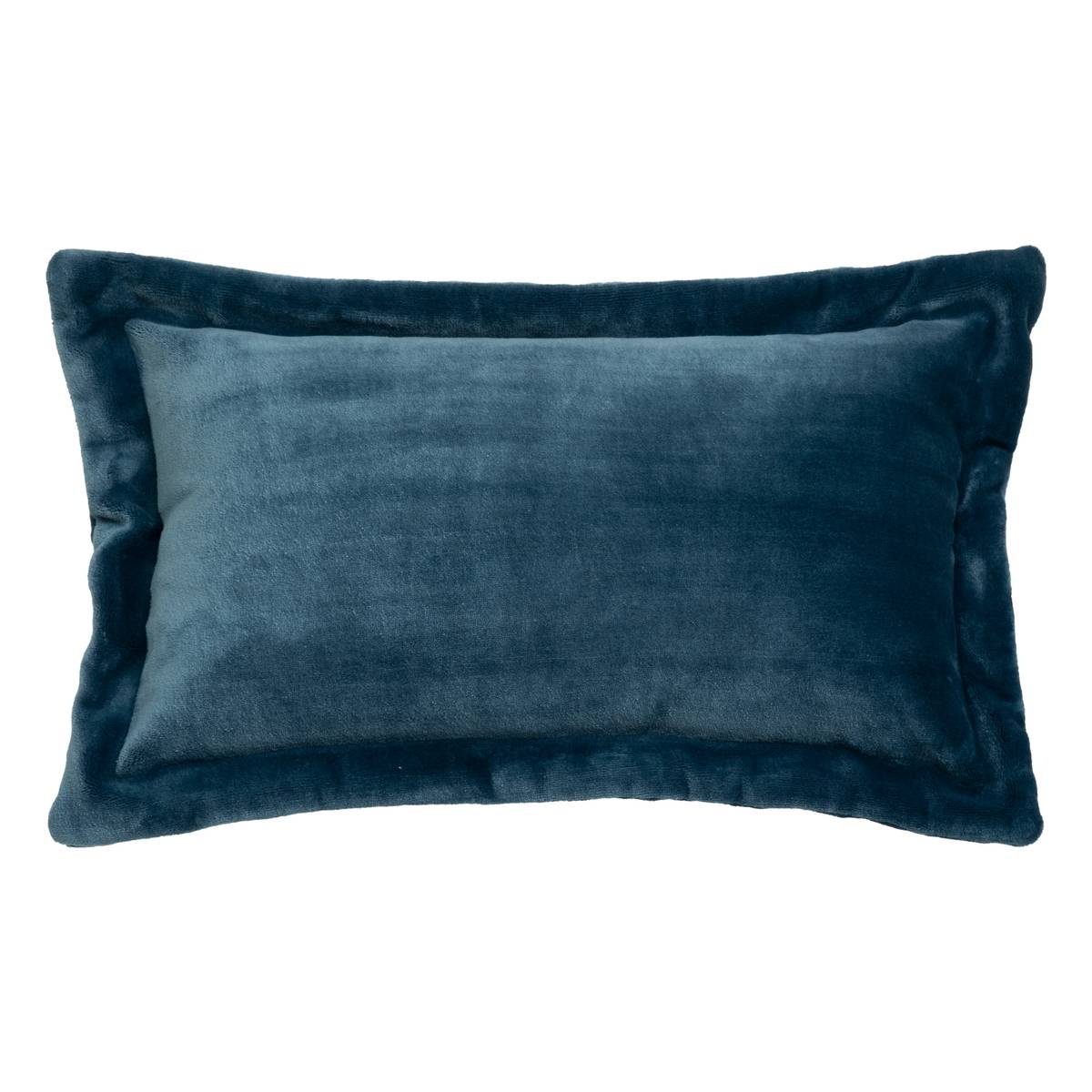 Flannel Cushion "Cuddly" Aegean Blue, 38x58 cm Mouse grey