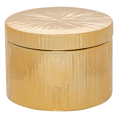 Ceramic box "autumn" gold, h.9 cm