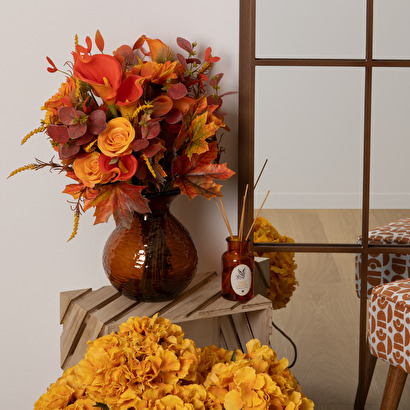 Artificial autumn bouquet "james" orange, h.55 cm