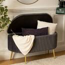 Velvet storage bench "Solaro" Gray, 100x40 cm Grey