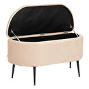 Velvet storage bench "Solaro" Beige, 100x40 cm Beige