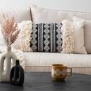 Cushion "Inuit" Khaki Green, 75x35 cm White