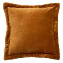 Flannel Cushion "Cuddly" Beige linen, 45x45 cm Mustard yellow
