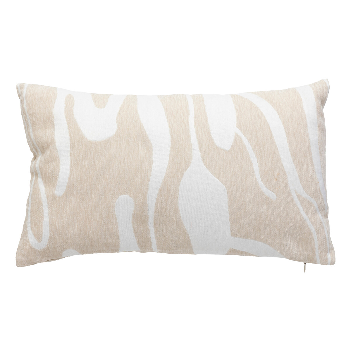Jacquard Cushion 'Madini' Beige linen, 30x50 cm Linen beige