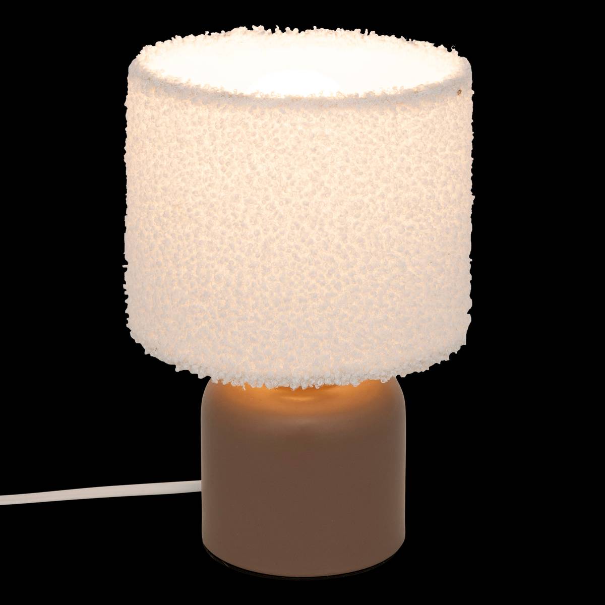 Table lamp "Bona" Bouclette, Brown, H.22 cm Brown