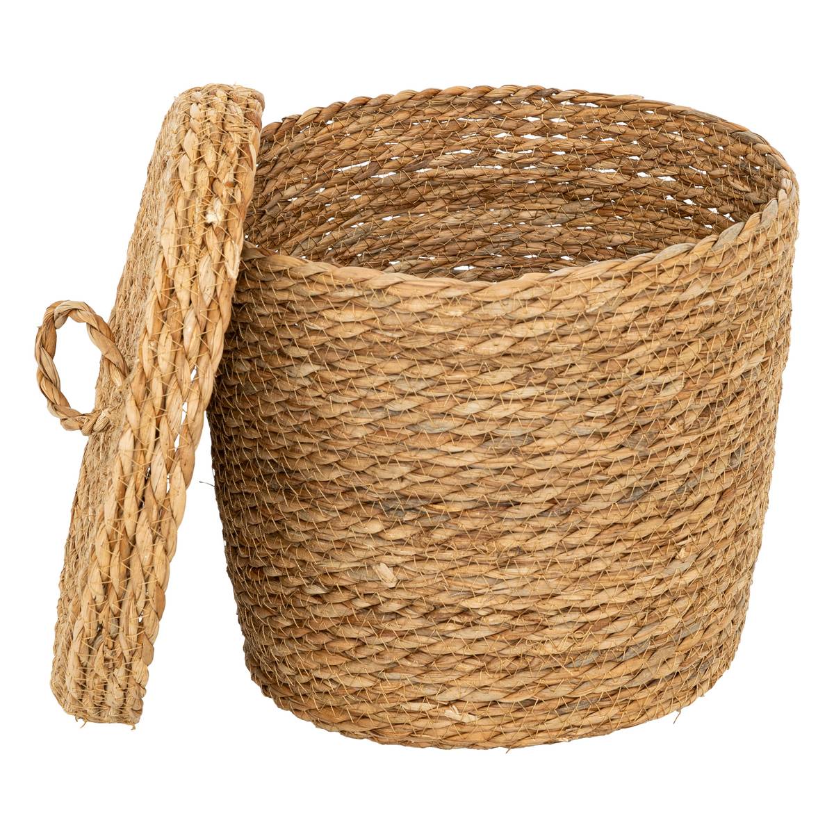 Set of 9 round baskets "Little Cottage" Rod, D.14/19/24/28/35 cm Beige