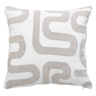 Jacquard cushion "safina" beige linen, 40x40 cm