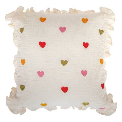 Children's cushion love "aina" beige, 40x40 cm