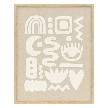 3d wall decor "petra" linen canvas, beige, 40x50 cm