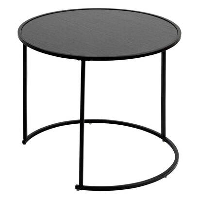 Set of 3 side tables "noan" black, l.54/45/35 cm
