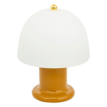 Led table lamp "rick" yellow, h.21 cm