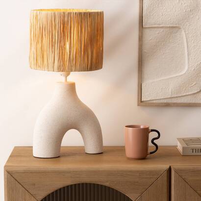Table lamp "tania" ceramic, white, h.47 cm