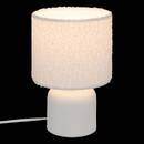 Table lamp "Bona" Bouclette, White, H.22 cm White