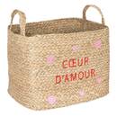 Set of 3 Children's Baskets "Neree" Heart pattern, L.28/33/38 cm Beige