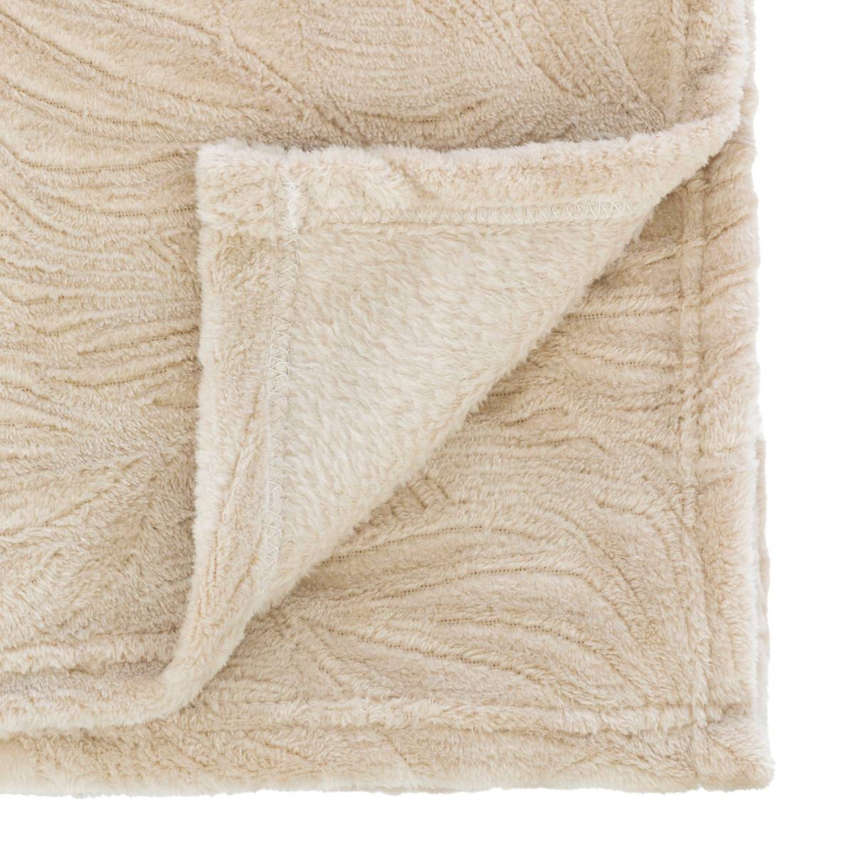 Flannel Throw "Ryo" Beige, 125x150 cm Beige