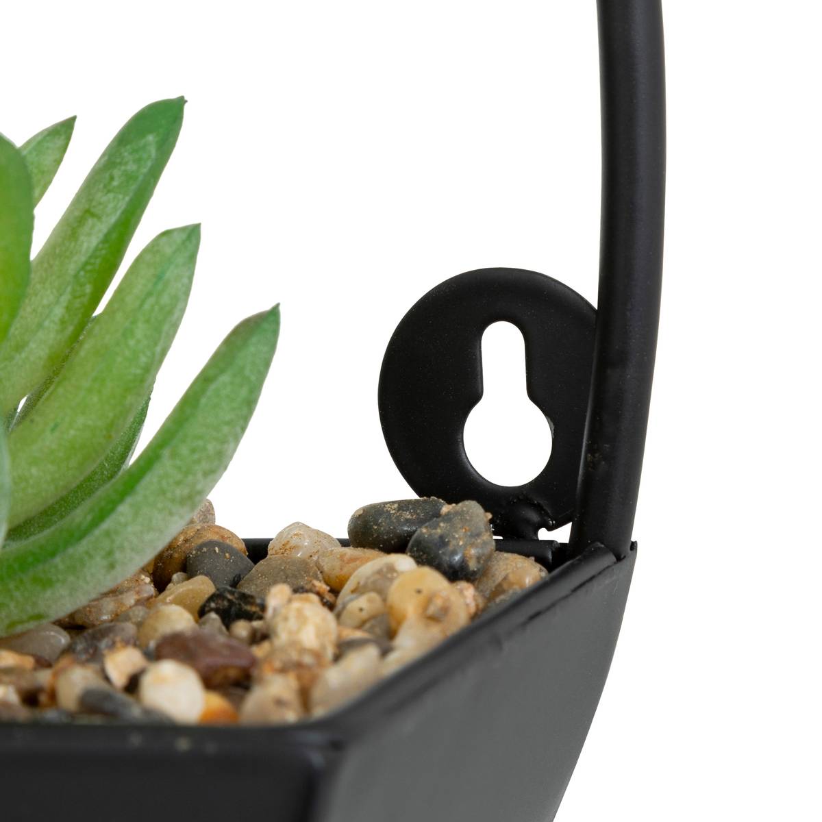 Hanging Artificial Plant "Imy" Black metal pot, H.41 cm Black