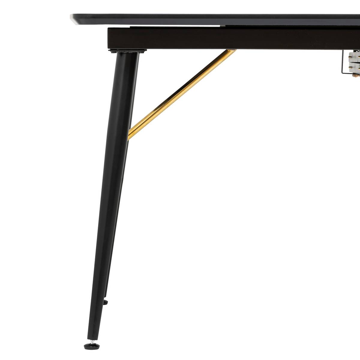 Extendable Dining Table "Aubrey" Black, 180x220 cm Black