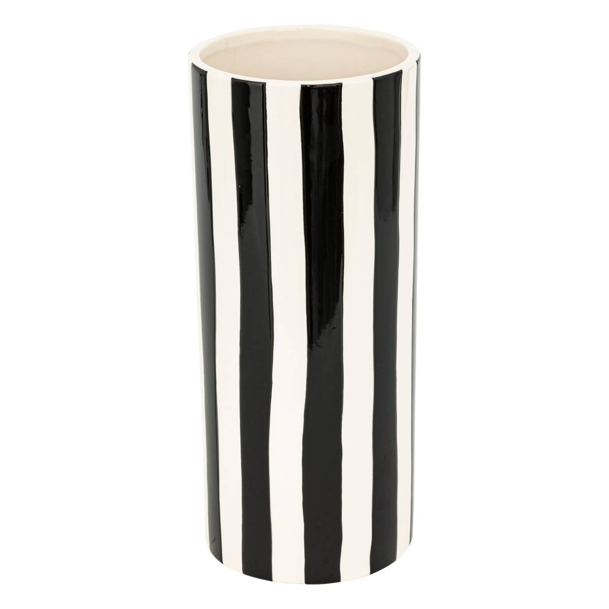 Ceramic Vase "Edric" Black & White, H.30 cm Black and white