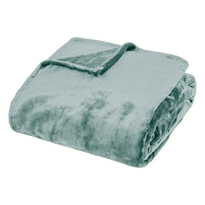 Flannel throw "cuddly" blue, 180x230 cm